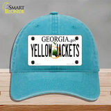 Yellow Jackets Georgia Novelty License Plate Hat Unconstructed Cotton / Lake Blue