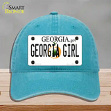 Georgia Girl Georgia Novelty License Plate Hat Unconstructed Cotton / Lake Blue