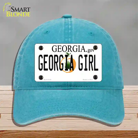 Georgia Girl Georgia Novelty License Plate Hat Unconstructed Cotton / Lake Blue