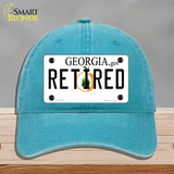 Retired Georgia Novelty License Plate Hat Unconstructed Cotton / Lake Blue