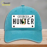 Hunter Georgia Novelty License Plate Hat Unconstructed Cotton / Lake Blue