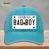 Bad Boy Georgia Novelty License Plate Hat Unconstructed Cotton / Lake Blue