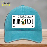 Moms Taxi Georgia Novelty License Plate Hat Unconstructed Cotton / Lake Blue