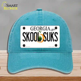 Skool Suks Georgia Novelty License Plate Hat Unconstructed Cotton / Lake Blue