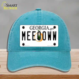 Meeooww Georgia Novelty License Plate Hat Unconstructed Cotton / Lake Blue