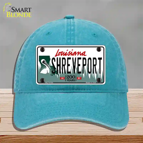 Shreveport Louisiana Novelty License Plate Hat Unconstructed Cotton / Lake Blue