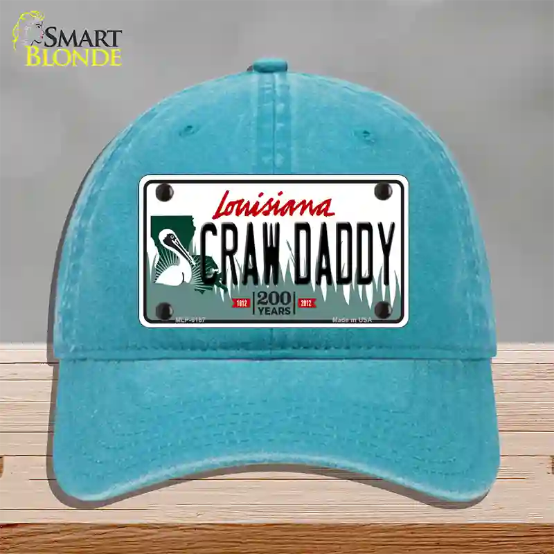 Craw Daddy Louisiana Novelty License Plate Hat Unconstructed Cotton / Lake Blue