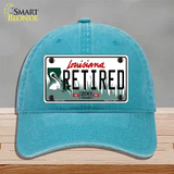 Retired Louisiana Novelty License Plate Hat Unconstructed Cotton / Lake Blue