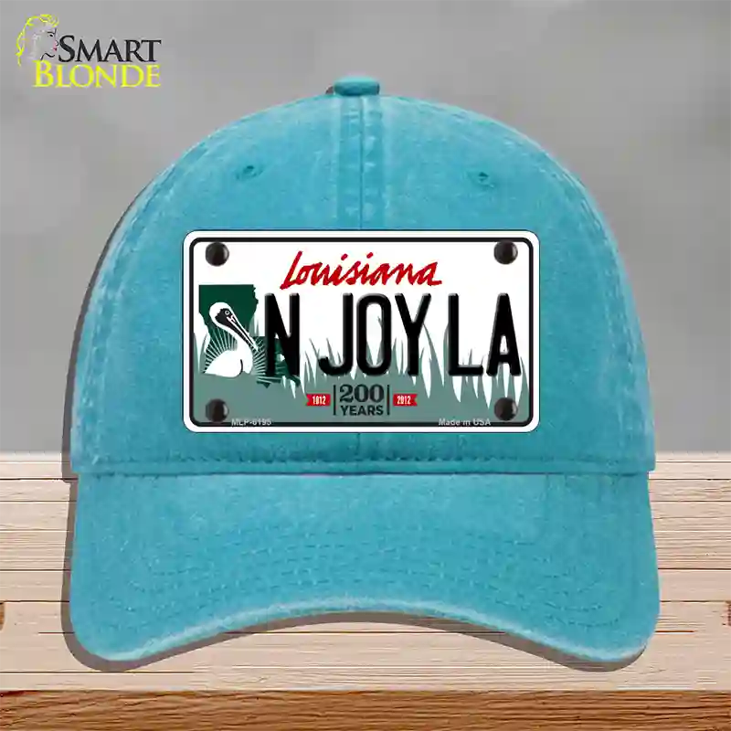 N Joy La Louisiana Novelty License Plate Hat Unconstructed Cotton / Lake Blue