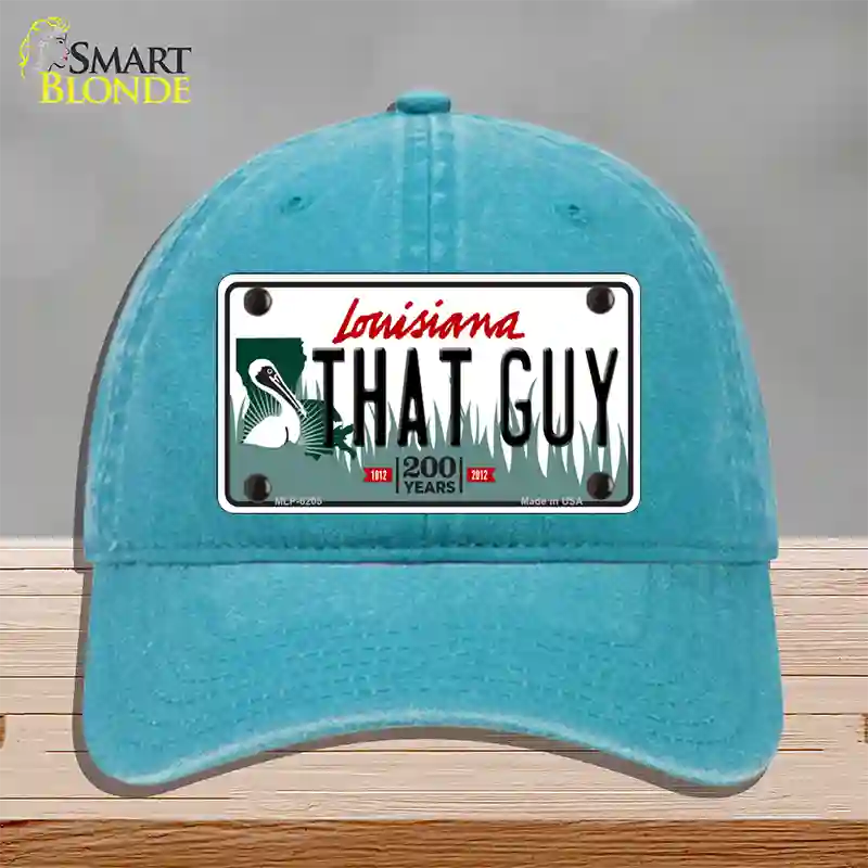 That Guy Louisiana Novelty License Plate Hat Unconstructed Cotton / Lake Blue