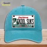 Skool Suks Louisiana Novelty License Plate Hat Unconstructed Cotton / Lake Blue