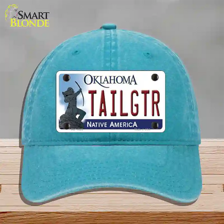 Tailgtr Oklahoma Novelty License Plate Hat Unconstructed Cotton / Lake Blue