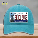 Skool Suks Oklahoma Novelty License Plate Hat Unconstructed Cotton / Lake Blue