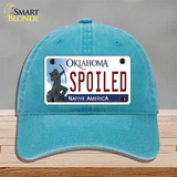 Spoiled Oklahoma Novelty License Plate Hat Unconstructed Cotton / Lake Blue