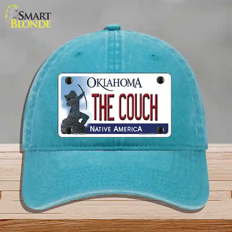 The Couch Oklahoma Novelty License Plate Hat Unconstructed Cotton / Lake Blue