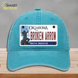 Broken Arrow Oklahoma Novelty License Plate Hat Unconstructed Cotton / Lake Blue