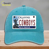 Cowboys Oklahoma Novelty License Plate Hat Unconstructed Cotton / Lake Blue