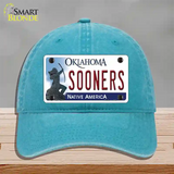 Sooners Oklahoma Novelty License Plate Hat Unconstructed Cotton / Lake Blue