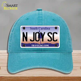 N Joy SC South Carolina Novelty License Plate Hat Unconstructed Cotton / Lake Blue