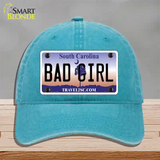 Bad Girl South Carolina Novelty License Plate Hat Unconstructed Cotton / Lake Blue