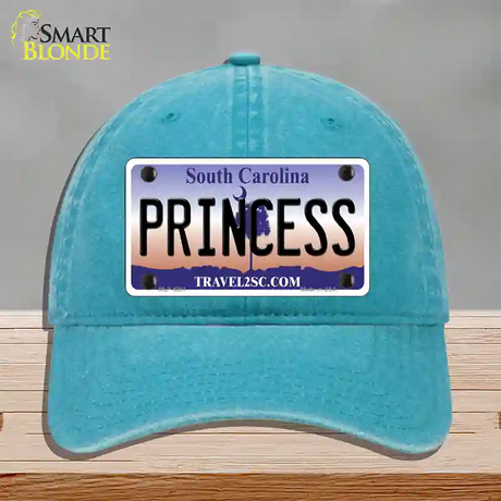 Princess South Carolina Novelty License Plate Hat Unconstructed Cotton / Lake Blue