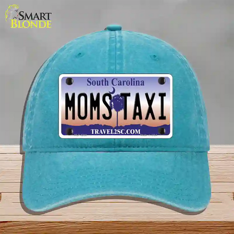 Moms Taxi South Carolina Novelty License Plate Hat Unconstructed Cotton / Lake Blue