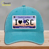 I Love South Carolina Novelty License Plate Hat Unconstructed Cotton / Lake Blue