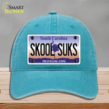 Skool Suks South Carolina Novelty License Plate Hat Unconstructed Cotton / Lake Blue