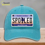 Spoiled South Carolina Novelty License Plate Hat Unconstructed Cotton / Lake Blue