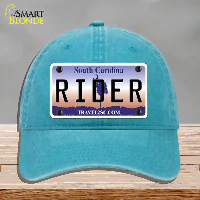 Rider South Carolina Novelty License Plate Hat Unconstructed Cotton / Lake Blue