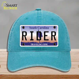 Rider South Carolina Novelty License Plate Hat Unconstructed Cotton / Lake Blue