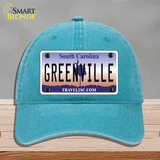 Greenville South Carolina Novelty License Plate Hat Unconstructed Cotton / Lake Blue