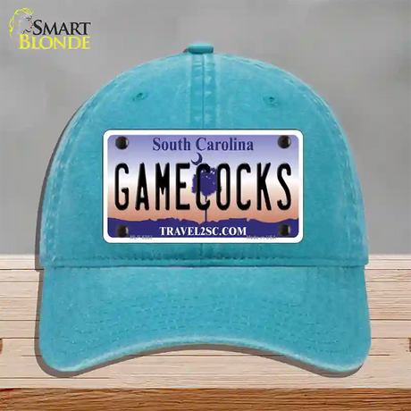 Gamecocks South Carolina Novelty License Plate Hat Unconstructed Cotton / Lake Blue