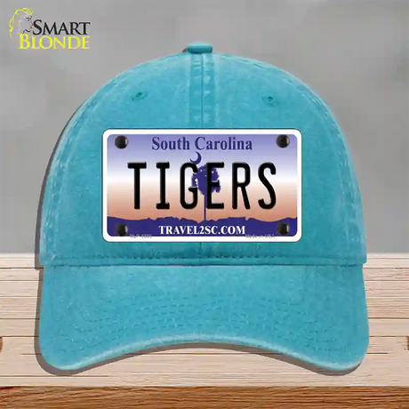 Tigers South Carolina Novelty License Plate Hat Unconstructed Cotton / Lake Blue