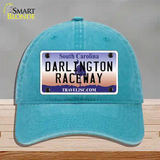 Darlington Raceway South Carolina Novelty License Plate Hat Unconstructed Cotton / Lake Blue