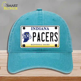 Pacers Indiana Novelty License Plate Hat Unconstructed Cotton / Lake Blue