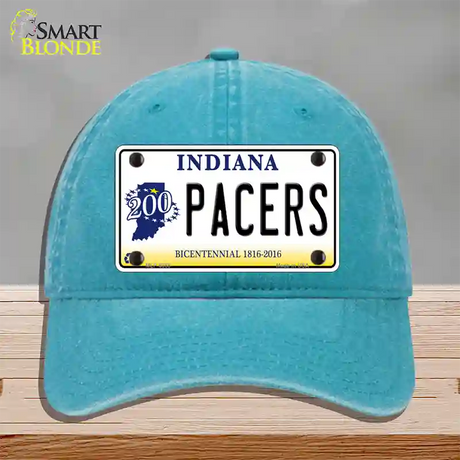 Pacers Indiana Novelty License Plate Hat Unconstructed Cotton / Lake Blue