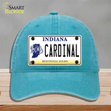 Cardinal Indiana Novelty License Plate Hat Unconstructed Cotton / Lake Blue