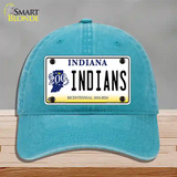 Indians Indiana Novelty License Plate Hat Unconstructed Cotton / Lake Blue