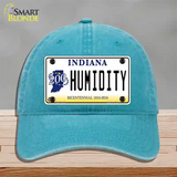 Humidity Indiana Novelty License Plate Hat Unconstructed Cotton / Lake Blue