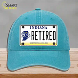 Retired Indiana Novelty License Plate Hat Unconstructed Cotton / Lake Blue