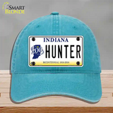 Hunter Indiana Bicentennial Novelty License Plate Hat Unconstructed Cotton / Lake Blue