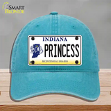 Princess Indiana Novelty License Plate Hat Unconstructed Cotton / Lake Blue