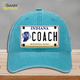 Coach Indiana Novelty License Plate Hat Unconstructed Cotton / Lake Blue