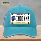 Indiana Novelty License Plate Hat Unconstructed Cotton / Lake Blue