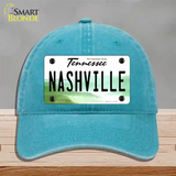 Nashville Tennessee Novelty License Plate Hat Unconstructed Cotton / Lake Blue