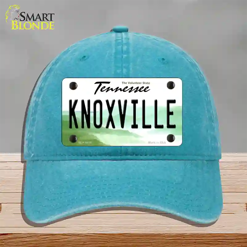 Knoxville Tennessee Novelty License Plate Hat Unconstructed Cotton / Lake Blue