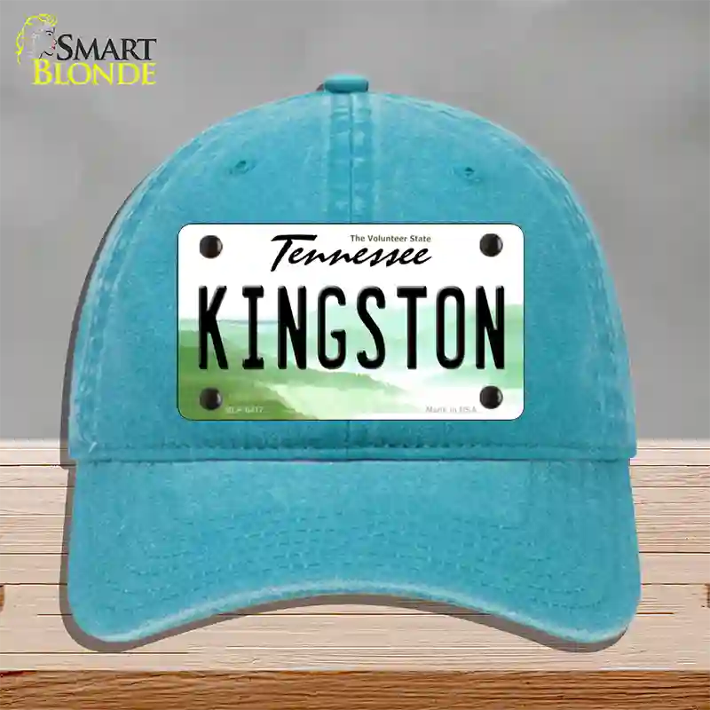 Kingston Tennessee Novelty License Plate Hat Unconstructed Cotton / Lake Blue