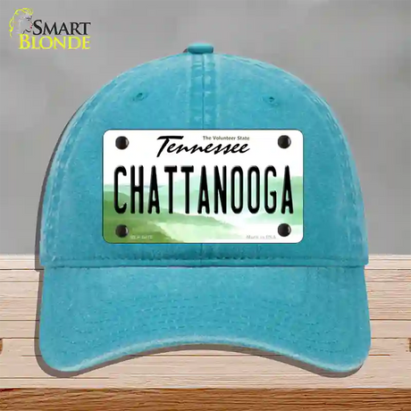 Chattanooga Tennessee Novelty License Plate Hat Unconstructed Cotton / Lake Blue