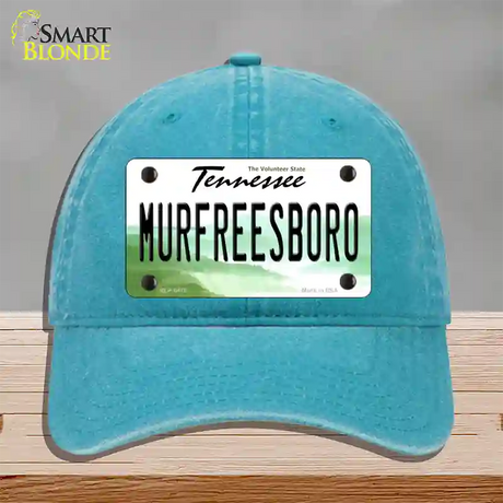 Murfreesboro Tennessee Novelty License Plate Hat Unconstructed Cotton / Lake Blue